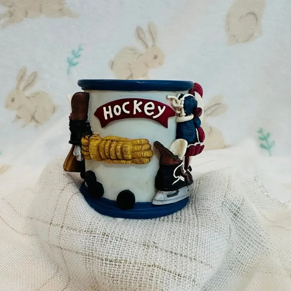 Hockey Themed Pencil Holder Sports  Enthusiast Desk / Office Kitschy Decor